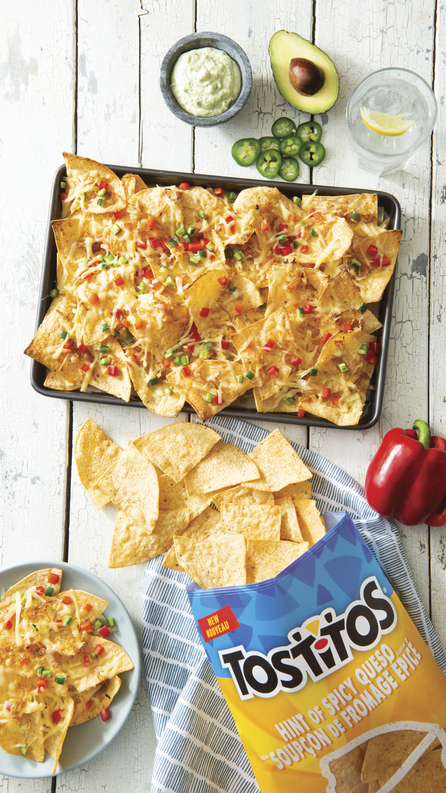 Tostitos Nachos aux oignons à la française avec crème davocat Tasty